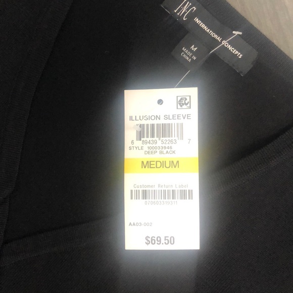 INC Illusion sleeve shirt blouse - Picture 3 of 4